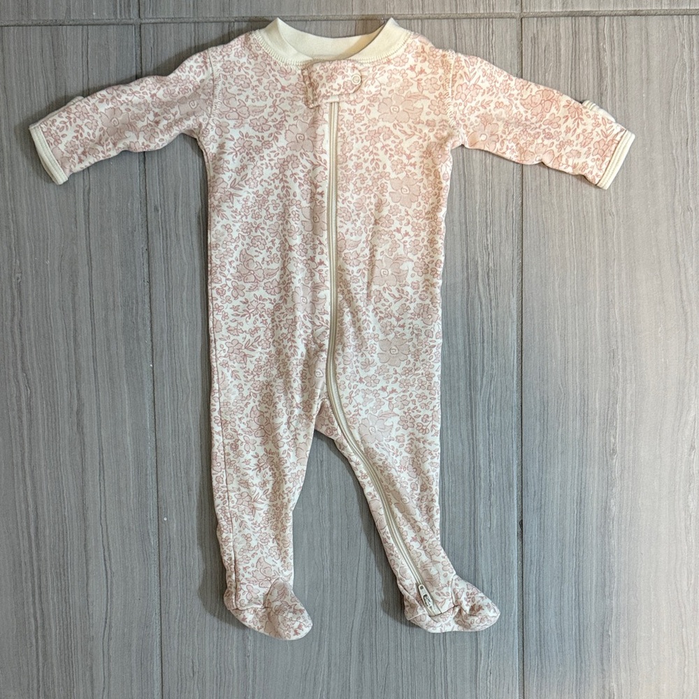 Quincy Mae Pink Floral Kids Footie